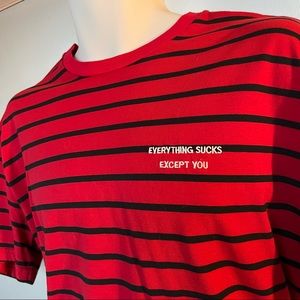 Black and red striped T-shirt